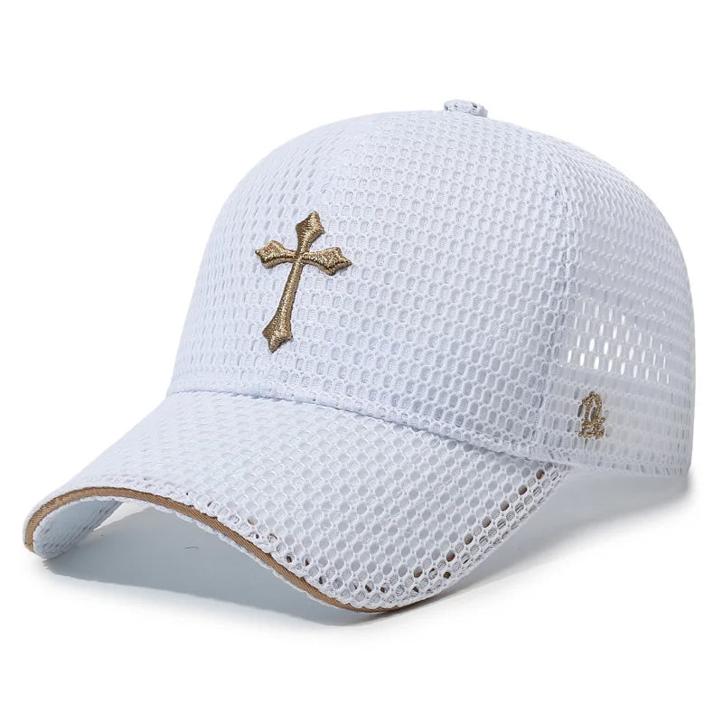 Summer Mesh Breathable Baseball Cap Star Embroidery Casual Hat Unisex