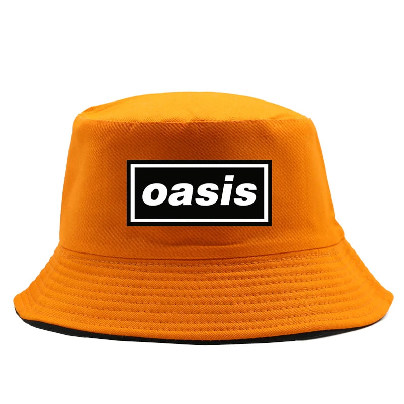 Unisex Oasis Prints Bucket Hats American Heavy Summer Headwear Foldable Outdoor