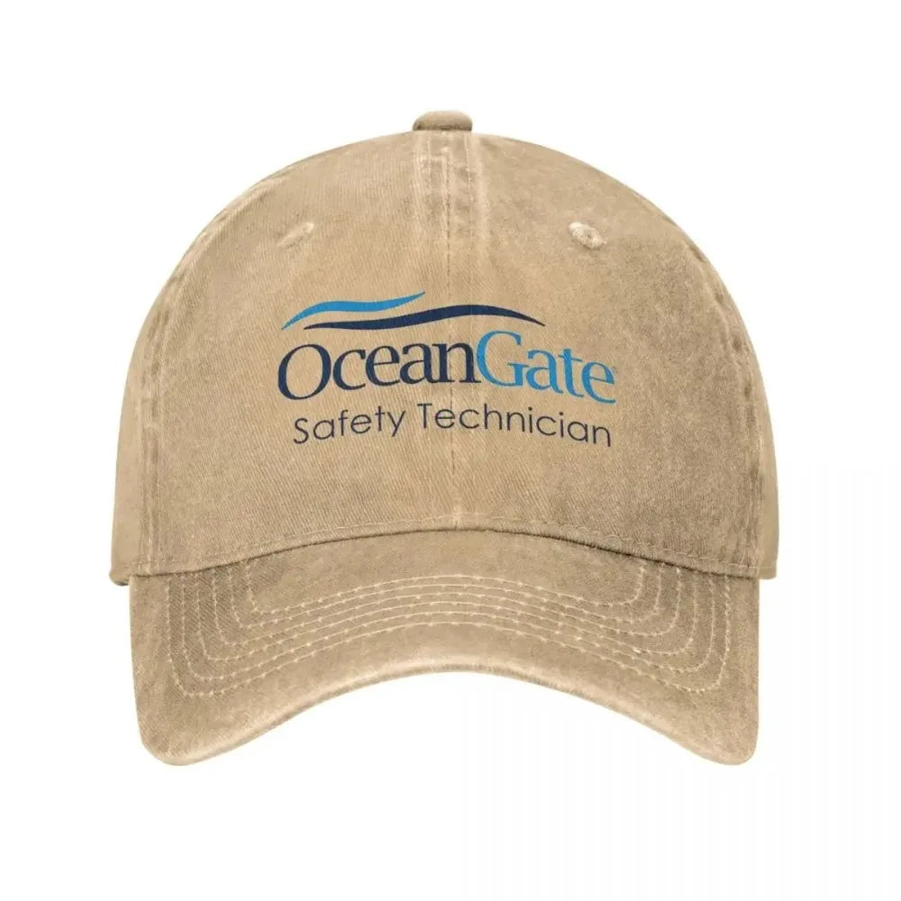 Vintage OceanGate Safety Technician Baseball Cap Unisex Style Distressed Washed Headwear