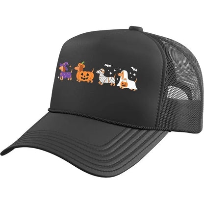 Cute Dachshund Ghost Pumpkin Dog Halloween Costume Baseball Hat