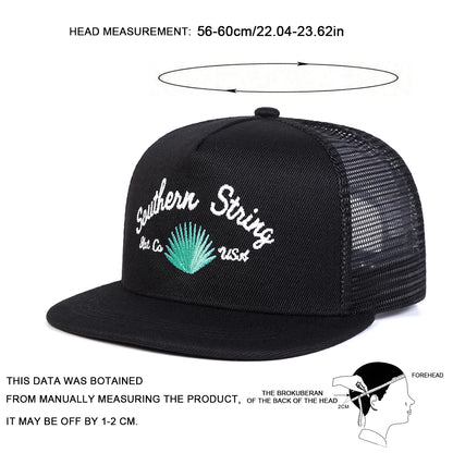 Unisex SOUTHERN STRING Embroidery Hip-hop Net Hats Snapback Caps Baseball Caps Sunscreen Hat Cap