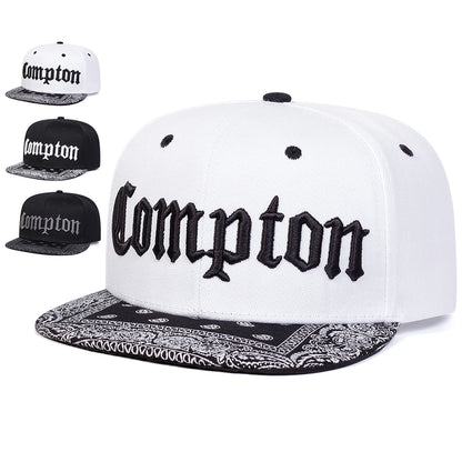 Unisex COMPTON Letter Embroidery Baseball Hats Snapback Caps