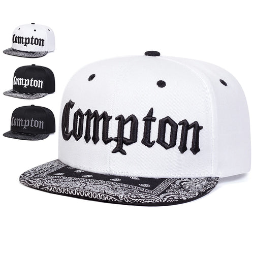 Unisex COMPTON Letter Embroidery Baseball Hats Snapback Caps