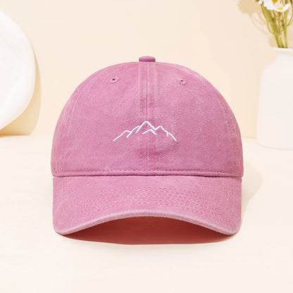Fashionable Retro Washed Mountain Embroidered Duckbill Cap Baseball Cap For Sports