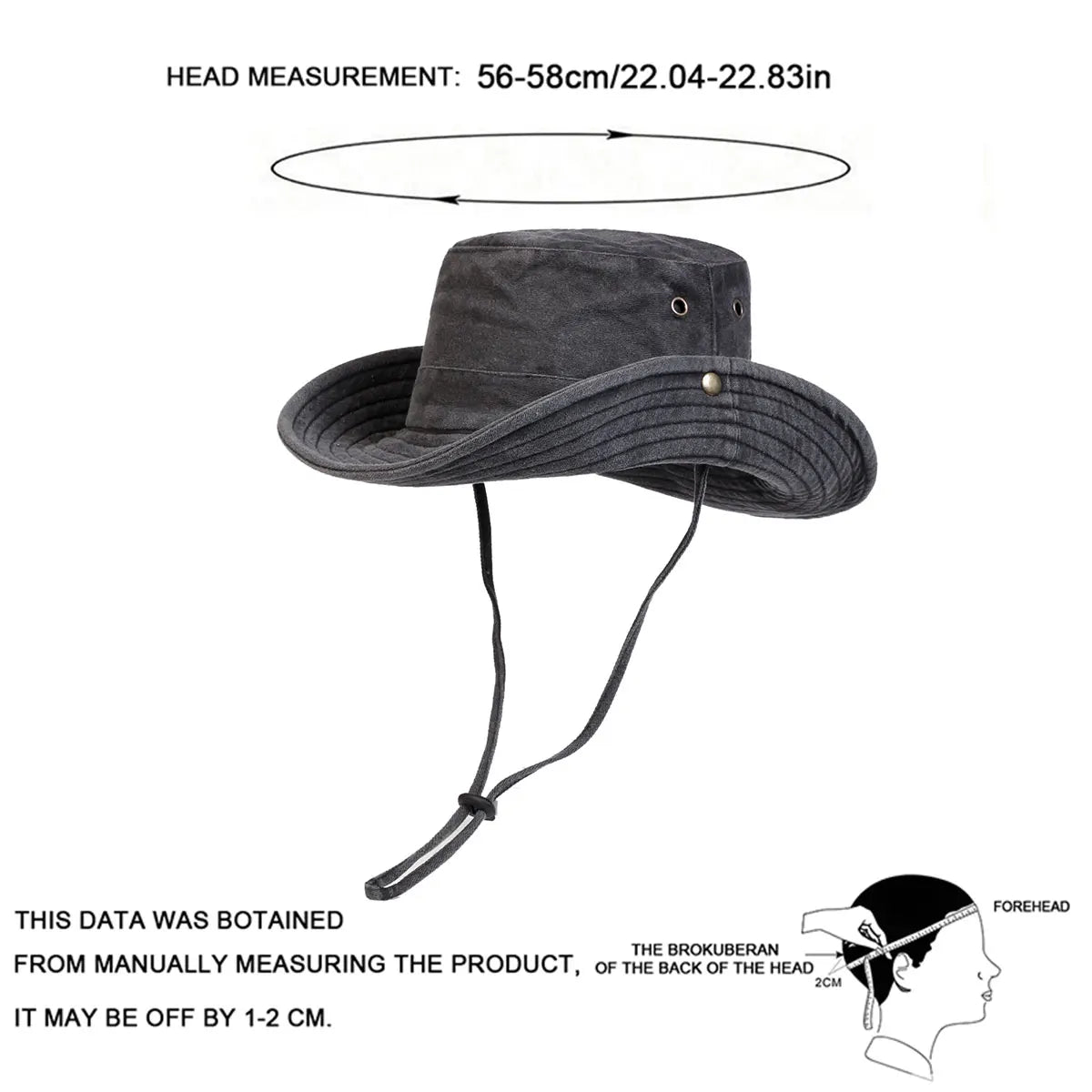 Men Big Eaved Solid color Washed Bucket Hats Fishermen Caps