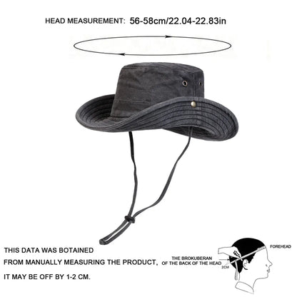Men Big Eaved Solid color Washed Bucket Hats Fishermen Caps