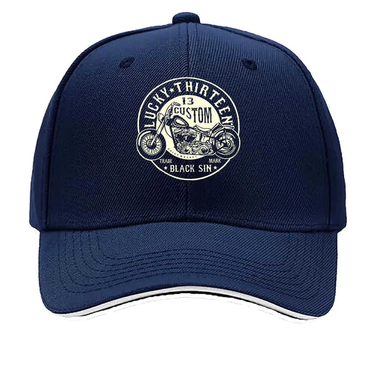 Lucky 13 Custom Moto Retro Rebellion Biker Culture Art Sandwich Baseball Cap