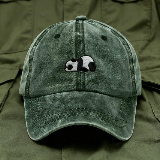 Baseball Cap Vintage Distressed Unisex Corduroy Dad Hats Panda