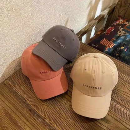 Casual Unisex Hip Hop Letter Embroidery CHALLENGE Baseball Caps