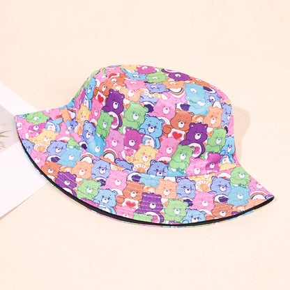 Cute Cartoon Teddy Bear Printed Fisherman Hat Bucket Hats, Men's And Women's Sun Hats