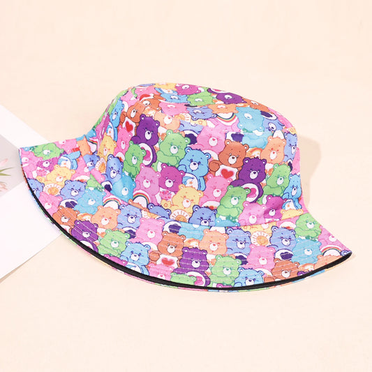 Cute Cartoon Teddy Bear Printed Fisherman Hat Bucket Hats, Men's And Women's Sun Hats