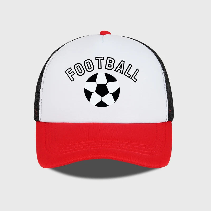 “FOOTBALL” Football-Print Sponge Mesh Cap Baseball Cap
