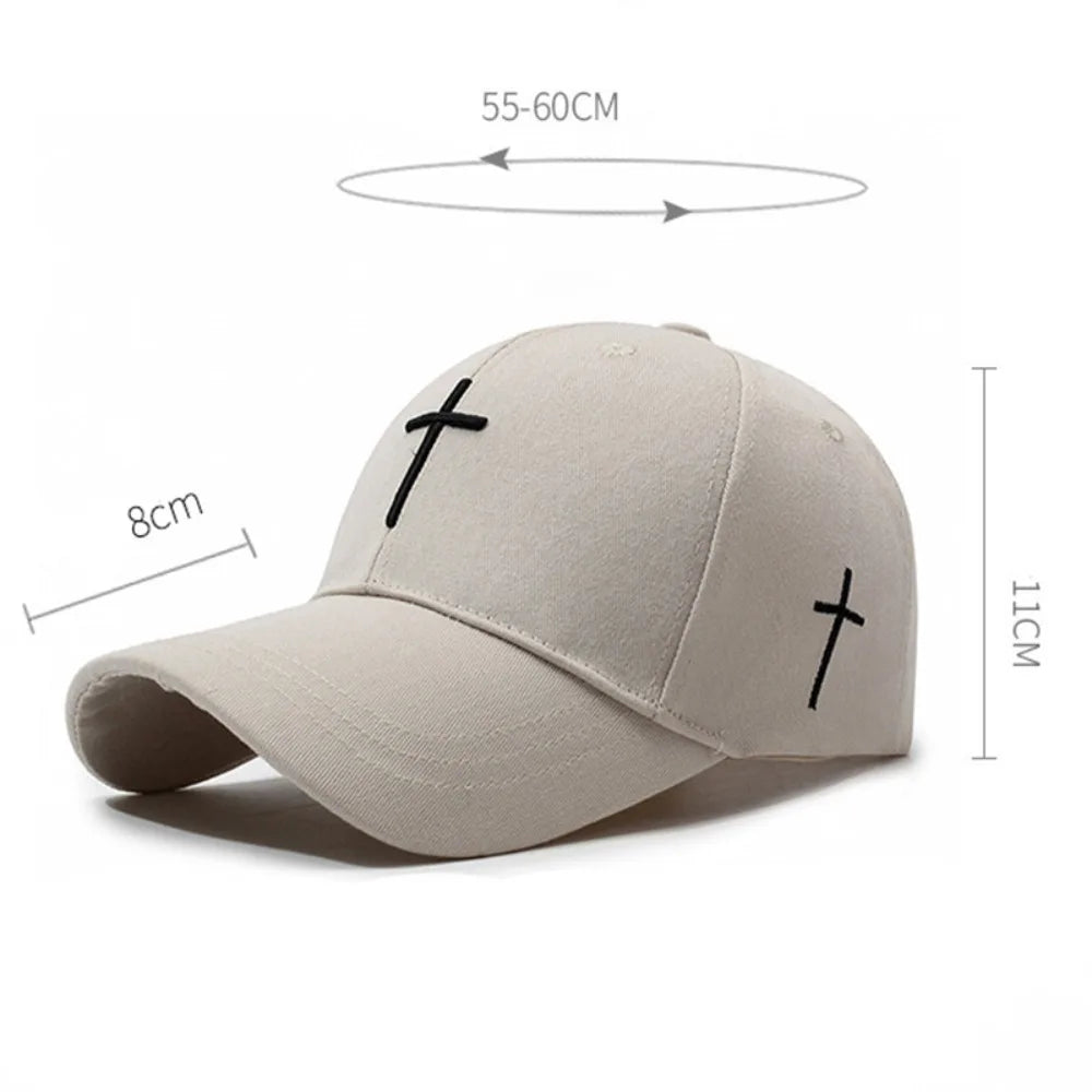 Cross Embroidered Baseball Hat Show Face Small Spring And Autumn