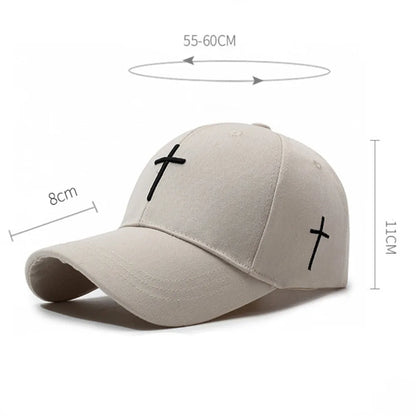 Cross Embroidered Baseball Hat Show Face Small Spring And Autumn