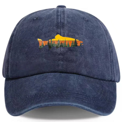 Vintage Fish Pattern Baseball Cap