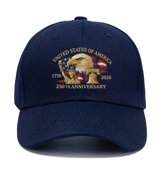 Usa 250th Anniversary Hat Adjustable Eagle Flag Bell Cap Baseball Hat