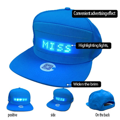 APP Programmable LED Message Hats Luminous Sports Baseball Cap