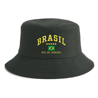 Unisex Brasil Rio de Janeiro Flag Print Bucket Hat
