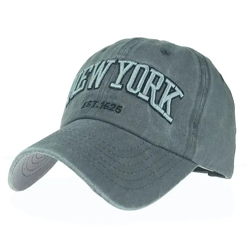 Spring And Autumn Washed Cloth Baseball Cap Embroidered Letters New York