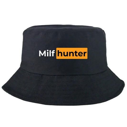 Milf Hunter Bucket Hat Summer Funny Foldable Bucket Hat Man Women