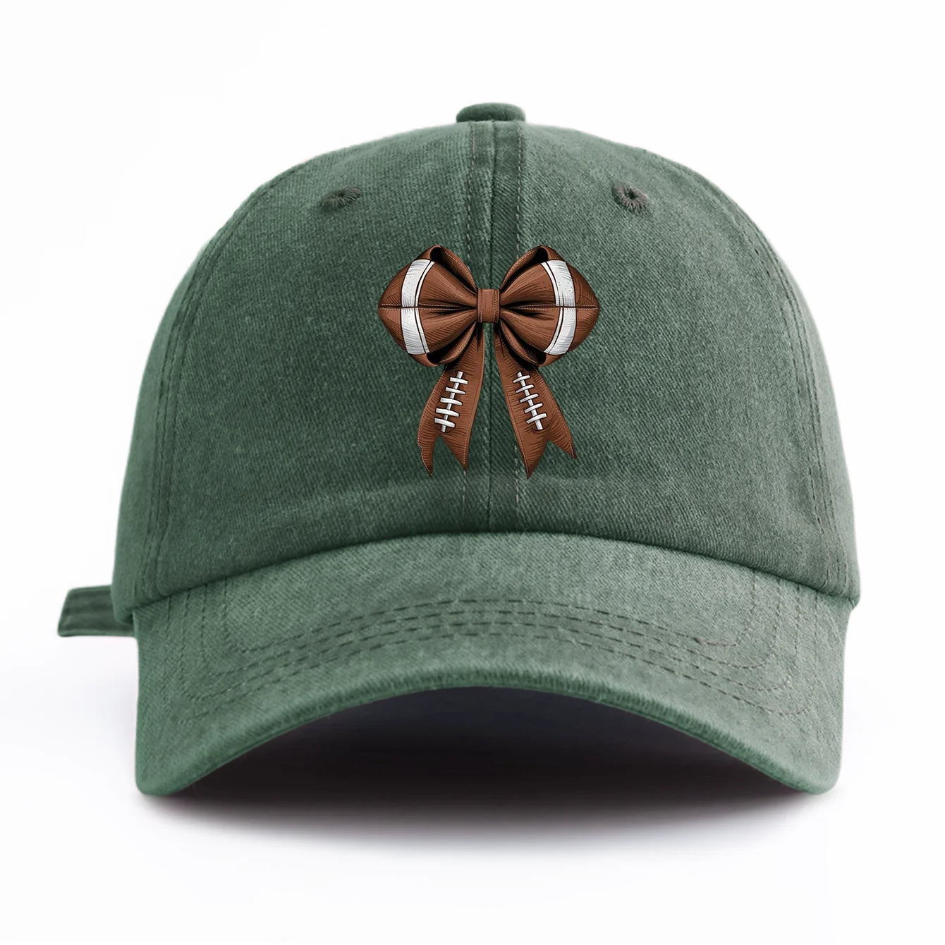 Bow Print Washed Baseball Cap For Adults