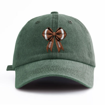 Bow Print Washed Baseball Cap For Adults