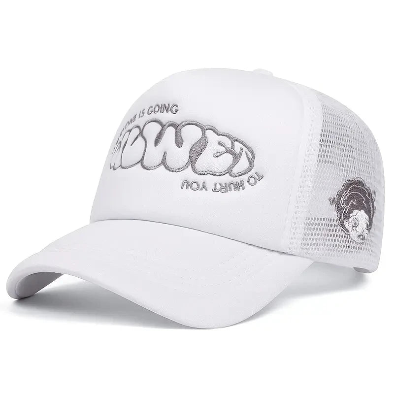 A Little Girl With A Crying Face A Sponge Embroidered Baseball Cap
