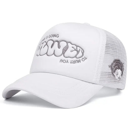 A Little Girl With A Crying Face A Sponge Embroidered Baseball Cap