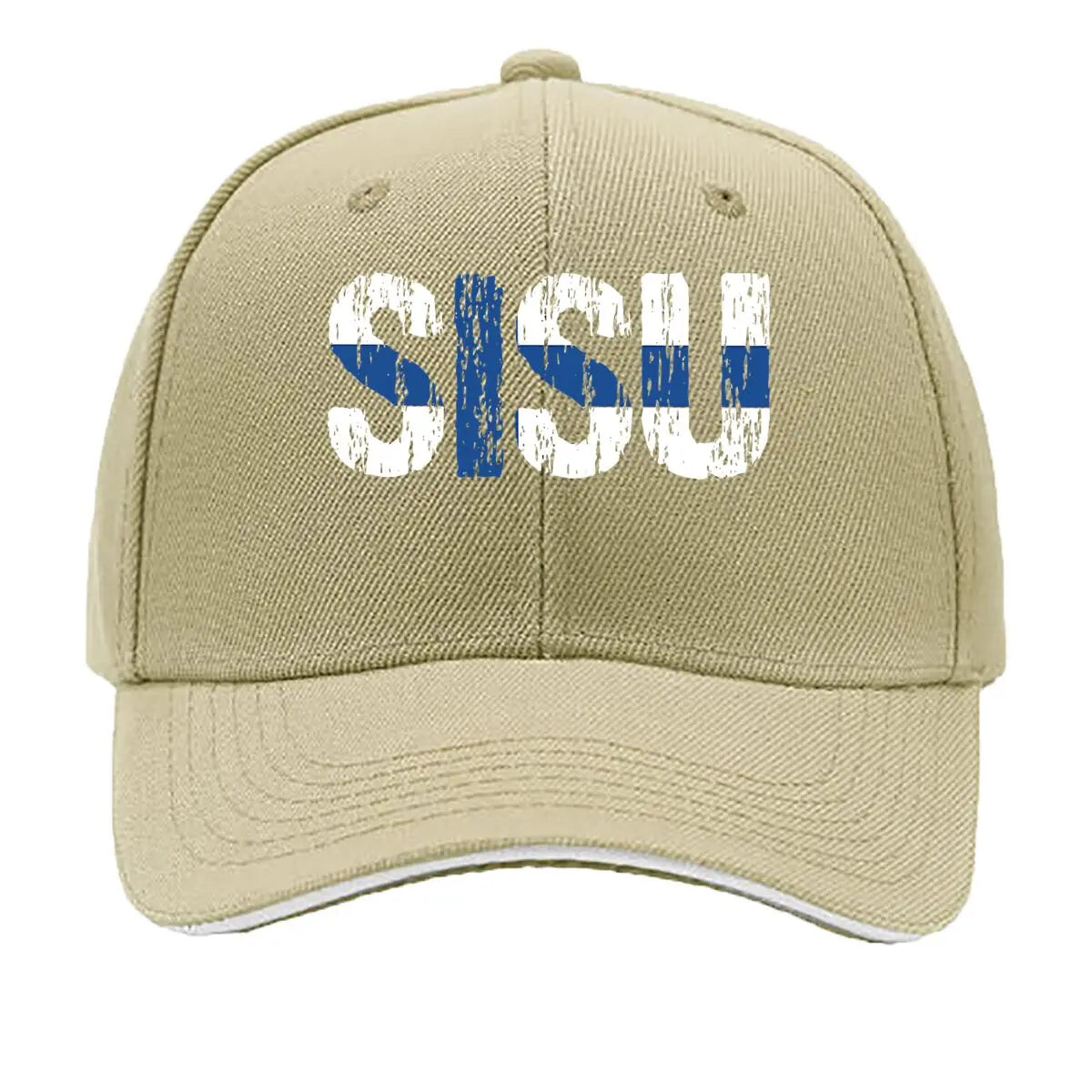 Sisu Finnish Word Resilience Text Art Print Sandwich Baseball Cap