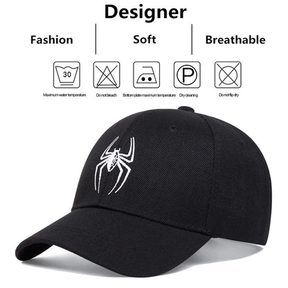 Unisex Spider Embroidery Baseball Caps