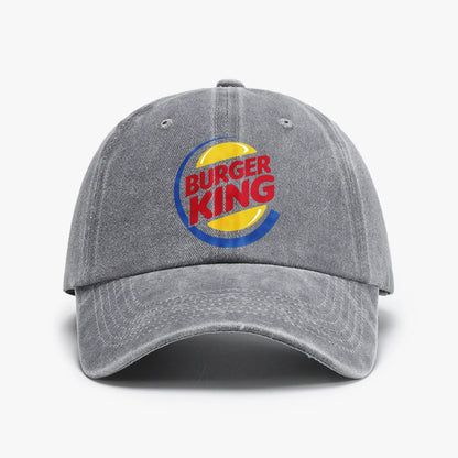 Fun Burger King Solid Color Baseball Cap