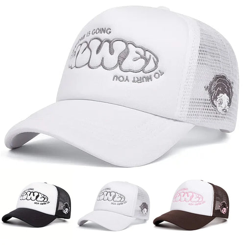 A Little Girl With A Crying Face A Sponge Embroidered Baseball Cap