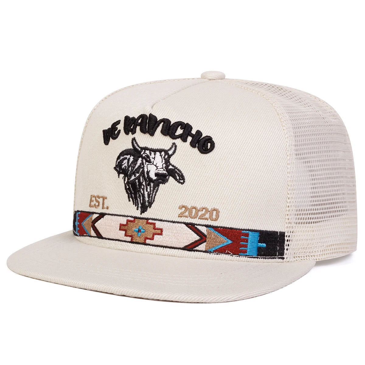 Unisex Bullhead Letter Embroidery Hip Hop Net Hats