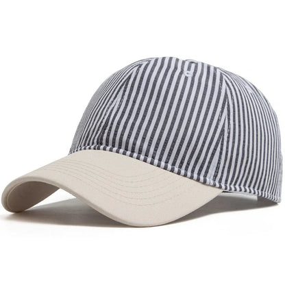 Fashion Korean Style Striped Soft Top Baseball Cap
