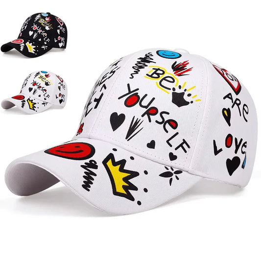 Unisex GLetter Printing Graffiti Baseball Caps
