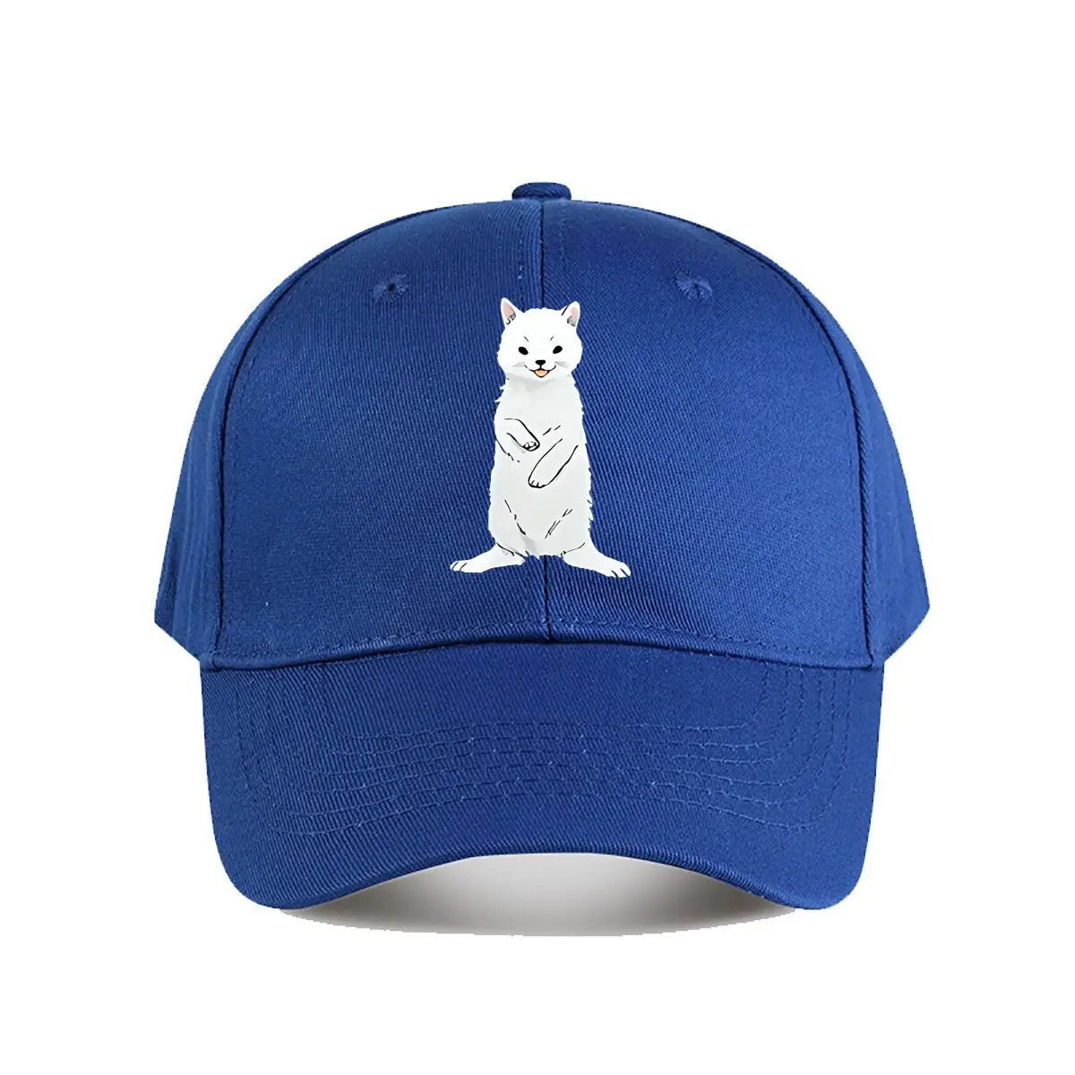 White Cartoon Cat Plush Decor Toy Baseball Cap