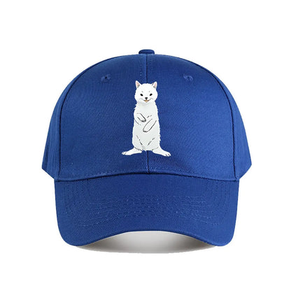 White Cartoon Cat Plush Decor Toy Baseball Cap