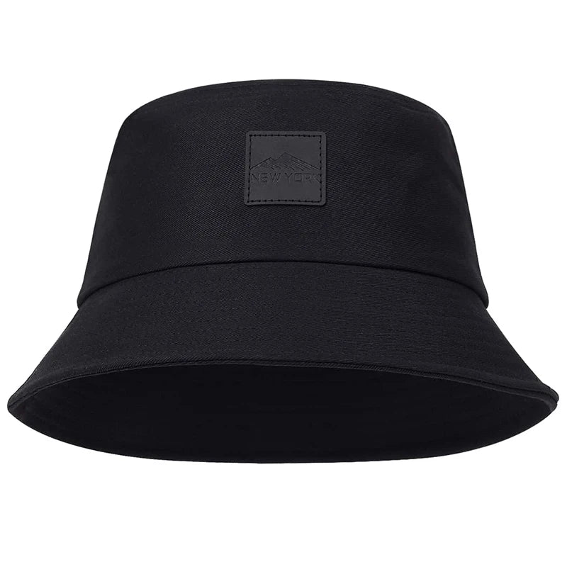 Unisex New York Leather Label Personality Bucket Hats