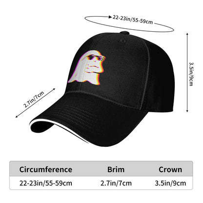 Baseball Cap Ghost Trippy Vaporwave Halloween Techno Rave EDM Music Party