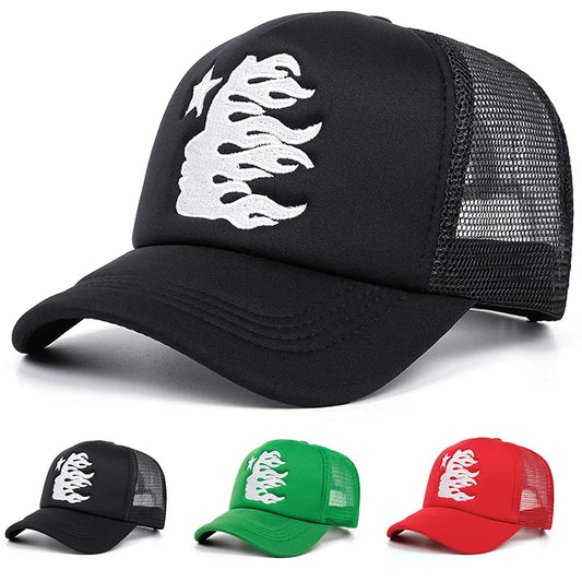 Summer Flame Star Embroidery Baseball Hat