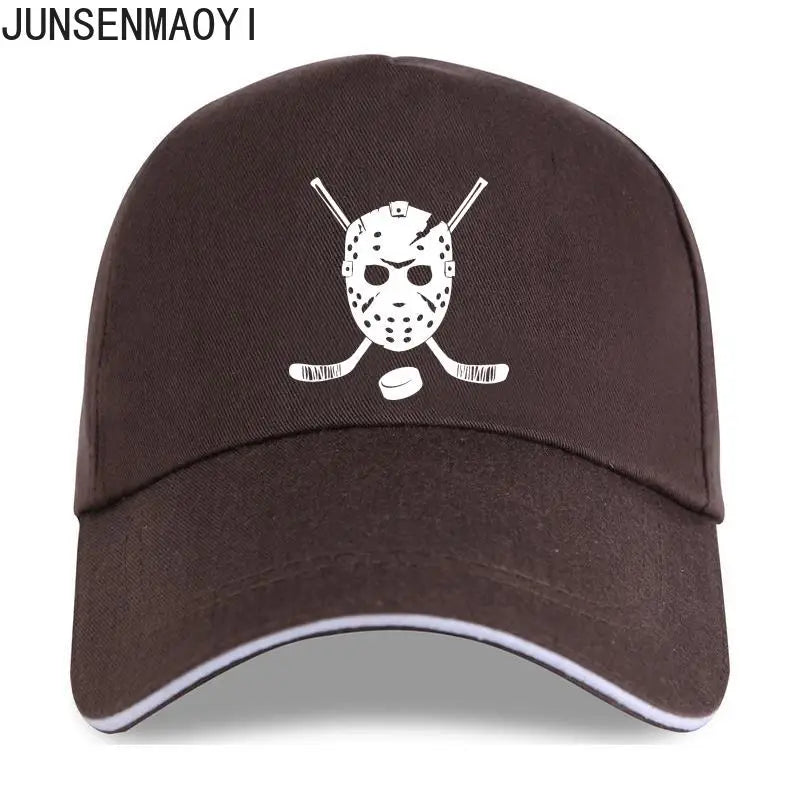 Goalie Mask and Hockey Sticks Baseball Cap