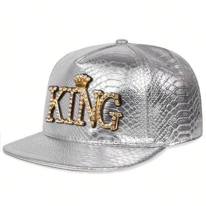 Unisex King Pattern Leather Hip hop Hats