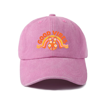 Good Vibes Rabbit Graphic Baseball Cap
