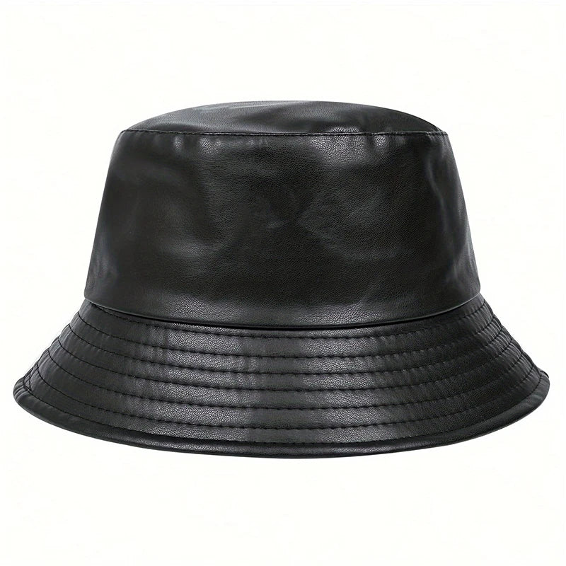 Winter Fashion Bucket Hat Artificial Leather Windproof Warm