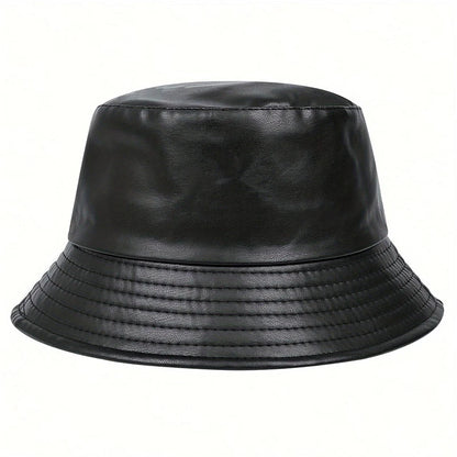 Winter Fashion Bucket Hat Artificial Leather Windproof Warm