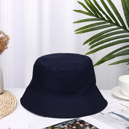 Fashion Cotton Bucket Hats Summer Foldable Sunscreen Panama Hat Solid Color