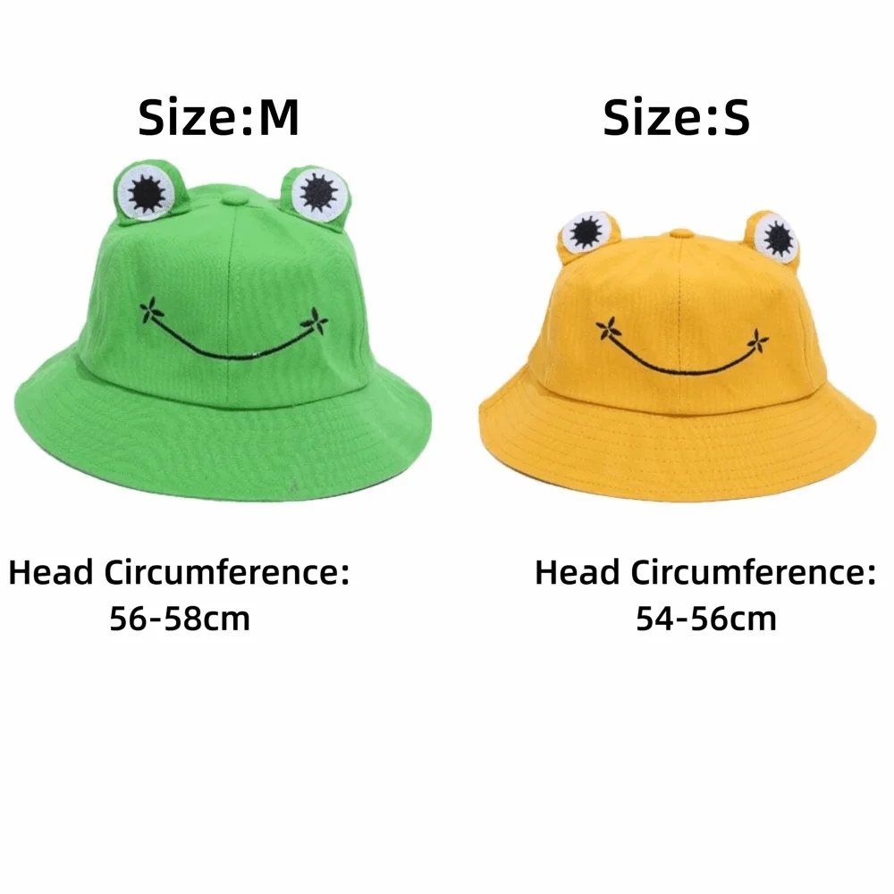 New Breathable Frog Bucket Hats Parent-Child with Big Eyes Sun Shading Cap