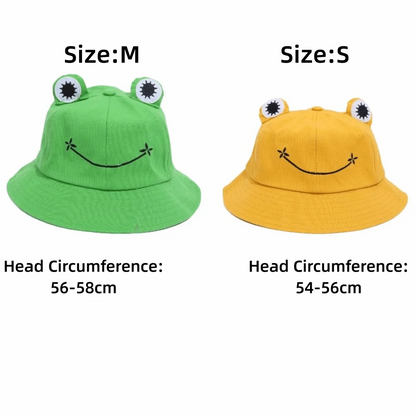 New Breathable Frog Bucket Hats Parent-Child with Big Eyes Sun Shading Cap