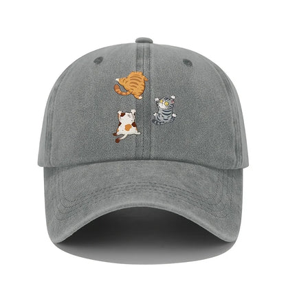 The cute Style Of The Three Cat Printed Baseball Cap