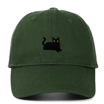 New Cute Cat Embroidery Soft Top Baseball Cap
